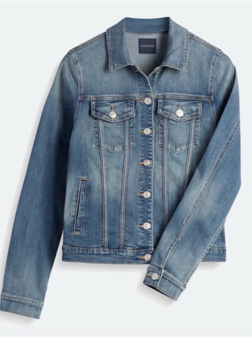 Just USA Mid Wash Blue Denim Trucker Jacket